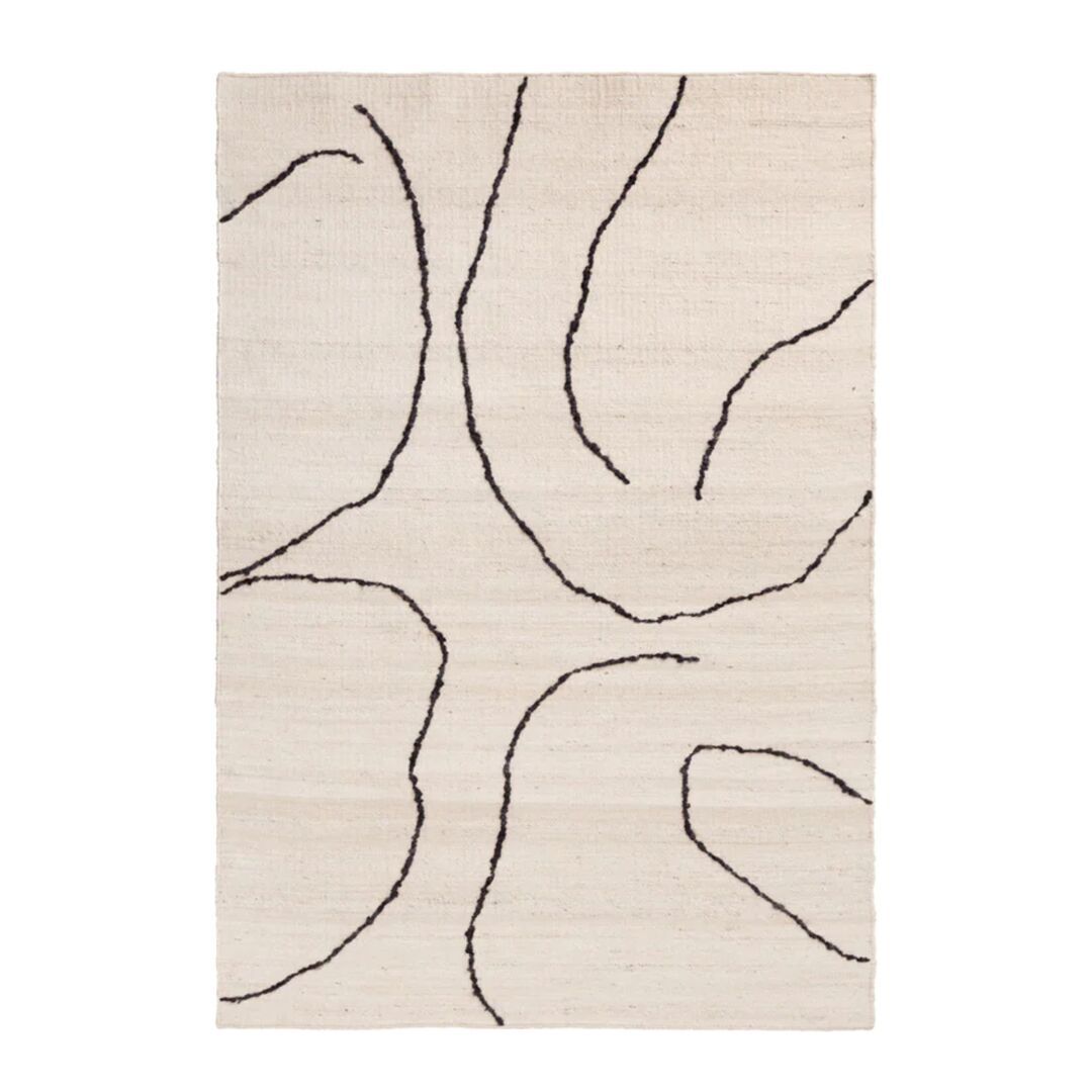 Ferm Living Jute Teppich Gesso von Ferm Living Off-white / Dark Fig, Medium - L: 240  cm / B: 170 cm 