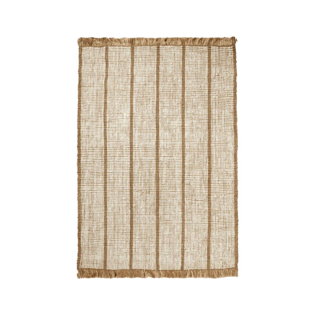 Ferm Living Teppich Athens Stripes von Ferm Living Natural / Off-white, Klein - L: 200 cm / B: 140 cm