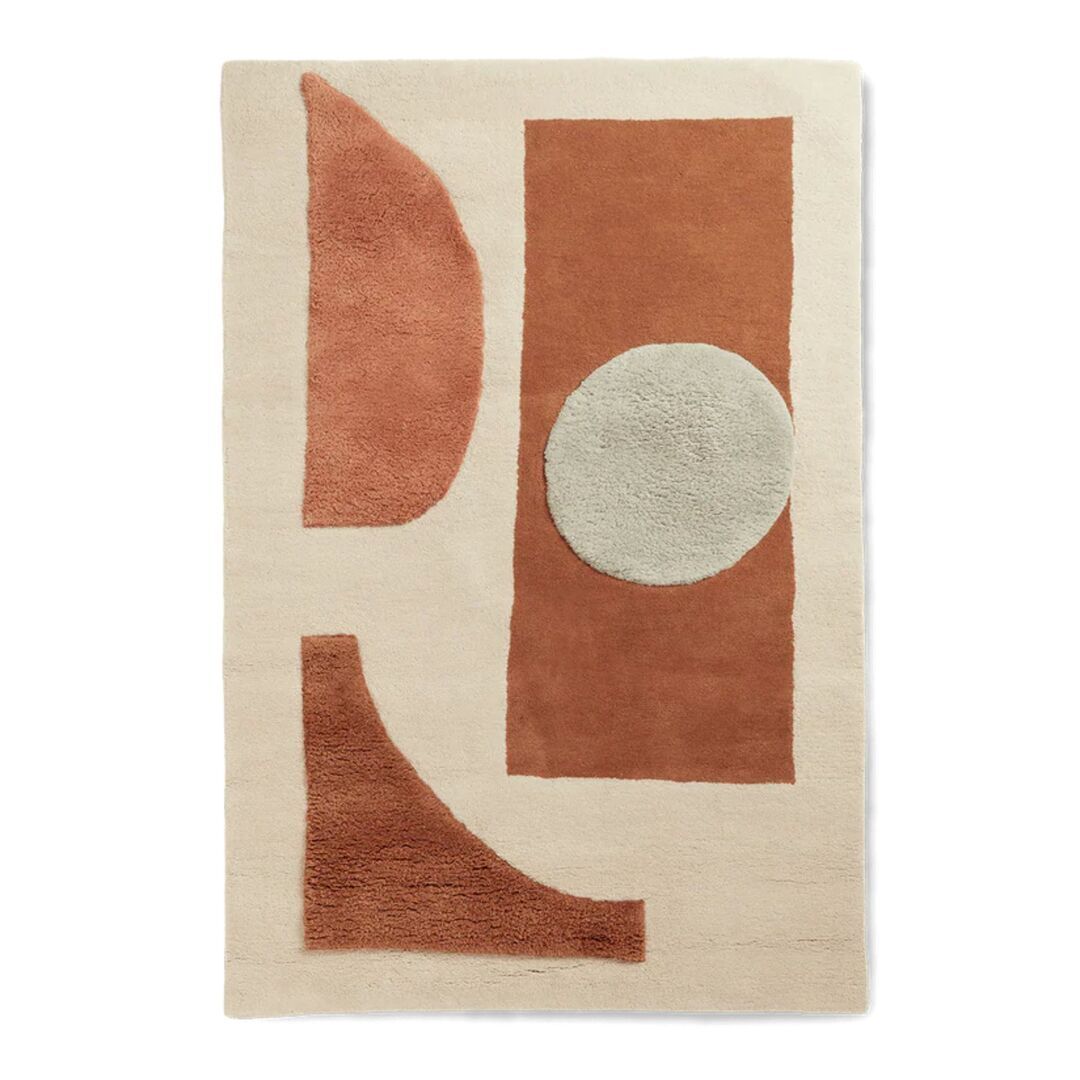 Ferm Living Teppich Bloco Tufted von Ferm Living Blush / Off White, B: 120 cm / L: 180 cm