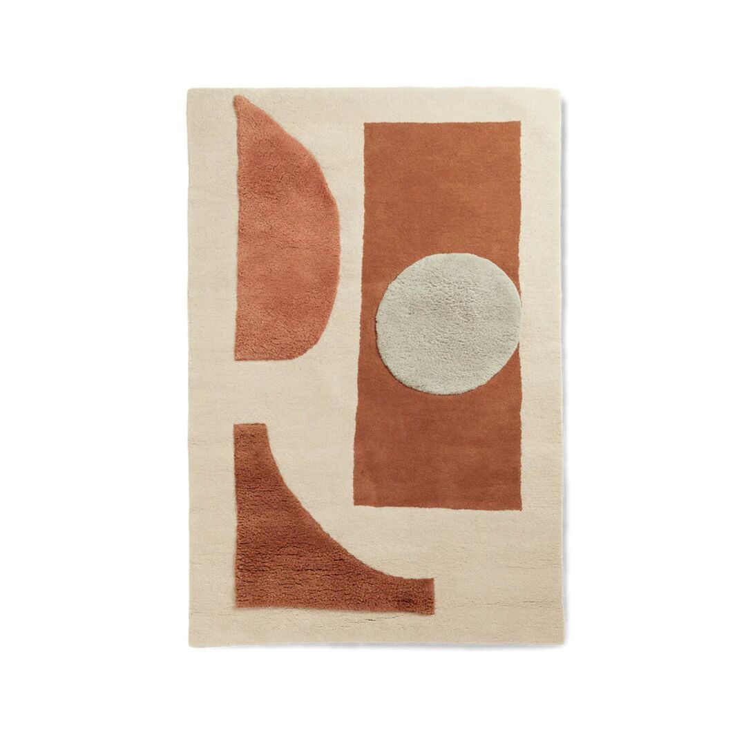 Ferm Living Teppich Bloco Tufted von Ferm Living Blush / Off White, B: 80 cm / L: 120 cm