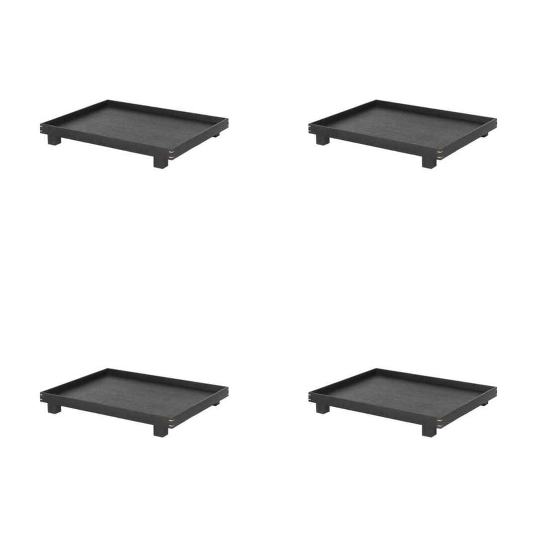 Ferm Living Holztablett Bon Wooden Von Ferm Living Small , Schwarz lackierte Eiche