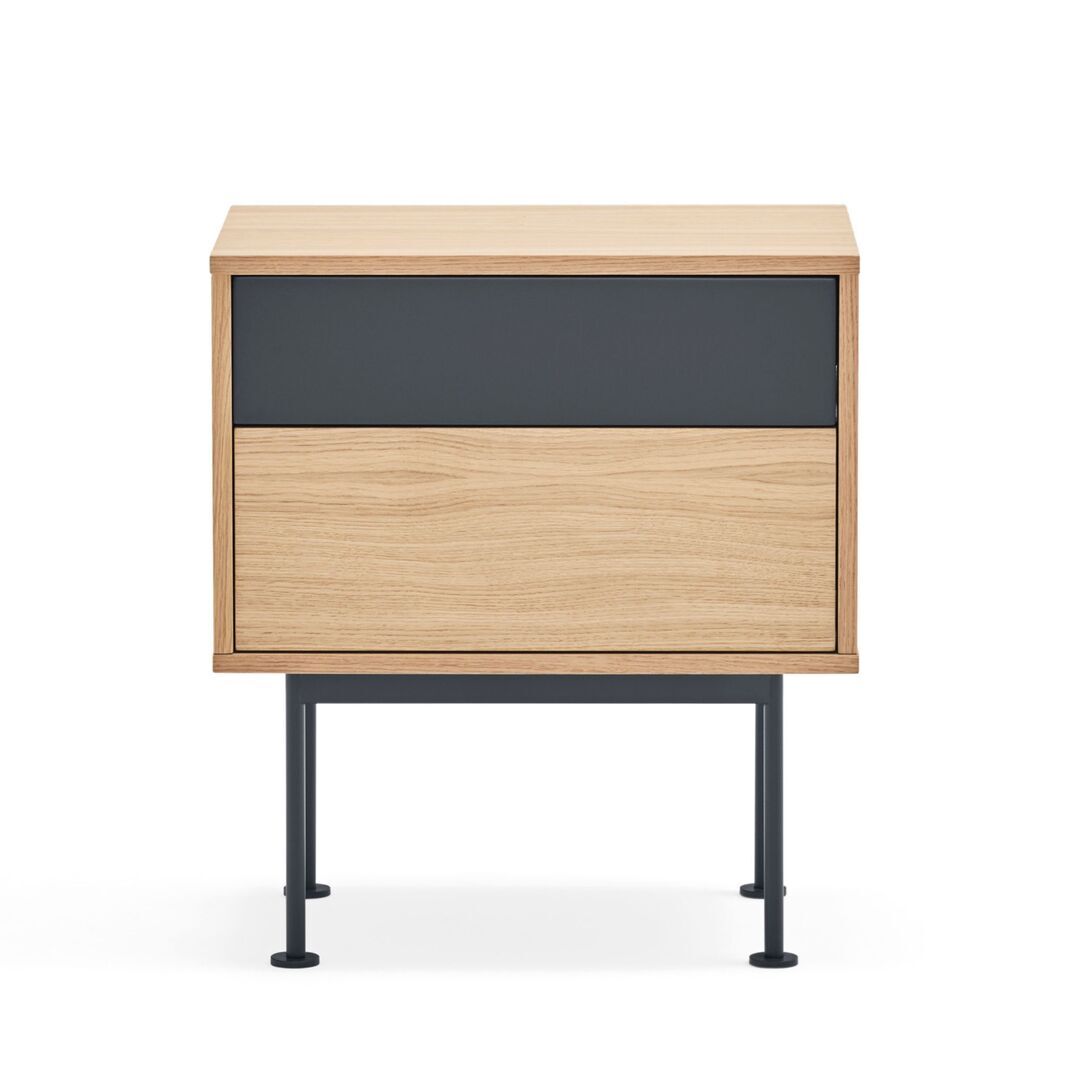 Teulat Teulat Yoko - Nachttisch Eiche / Anthrazit Grau