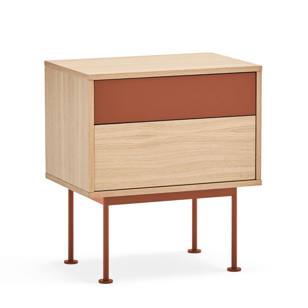 Teulat_Yoko_Nachttisch_Eiche_Brick_Red