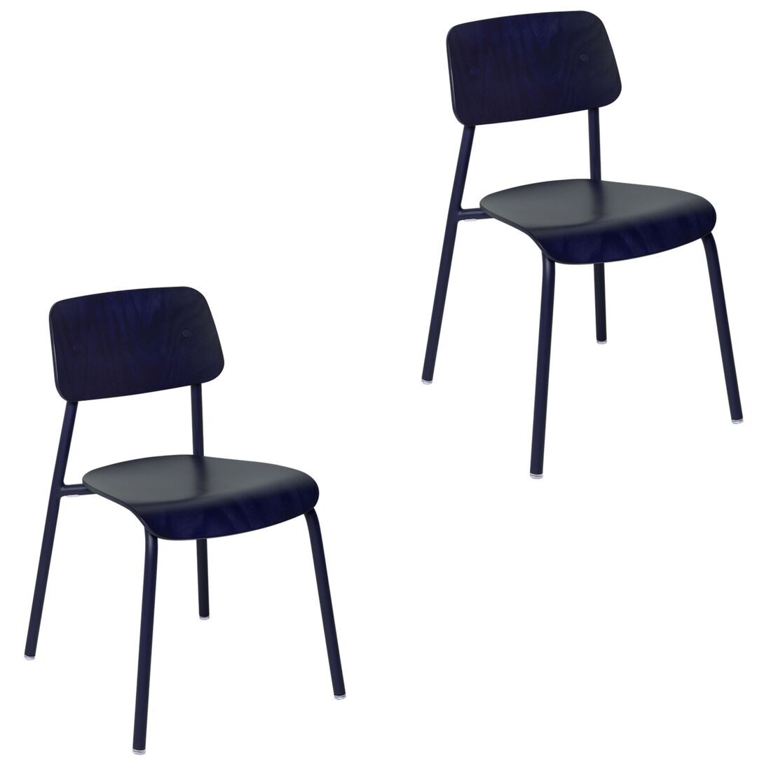 Fermob Studie Lasierter Holzstuhl von Fermob Abyssblau 92, Abyssblau 92