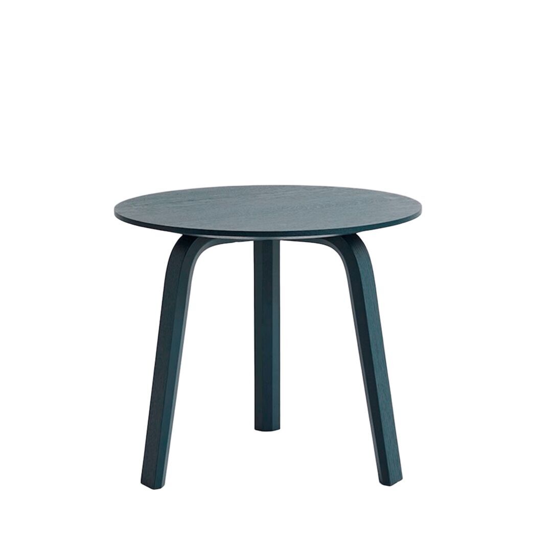 HAY Living Bella Coffee Table Ø: 45 cm / H: 39 cm , Blau-Anthrazit lackierte Eiche