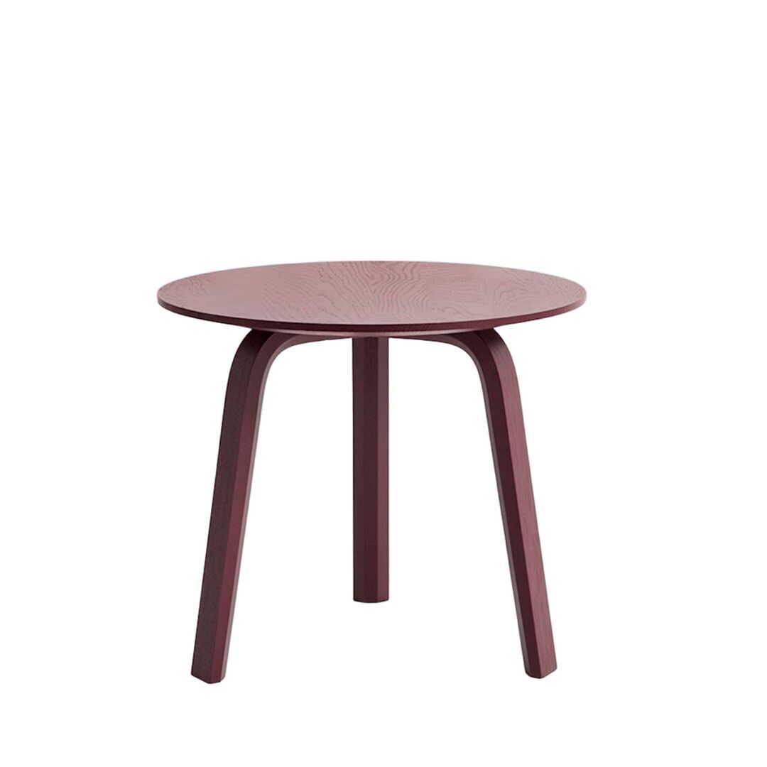 HAY Living Bella Coffee Table Ø: 45 cm / H: 39 cm , Dunkel-Bordeaux lackierte Eiche