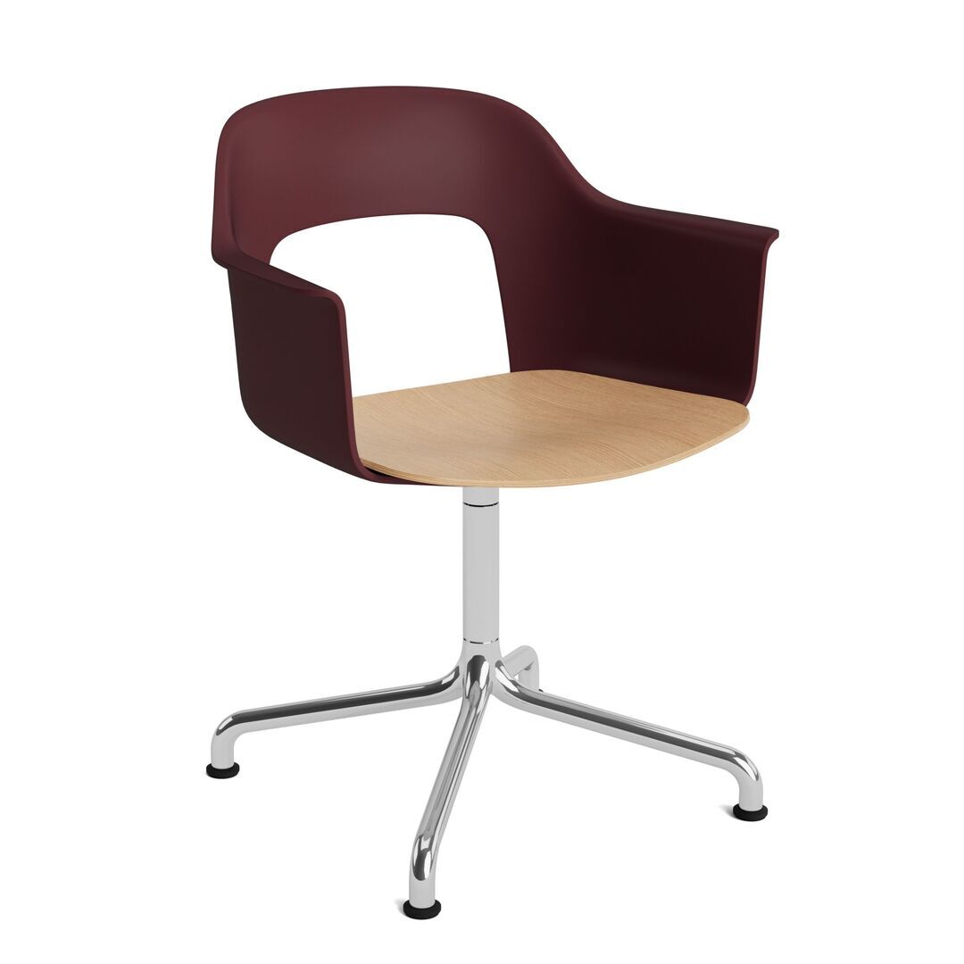 HAY Living Armlehnstuhl Layout 252 von Hay Bordeaux, Aluminium poliert, Natural 