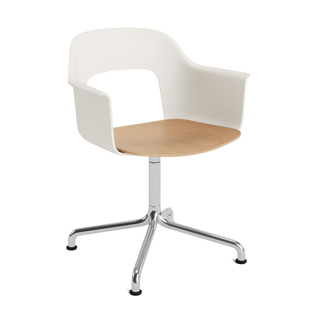 HAY Living Armlehnstuhl Layout 252 von Hay Cream White, Aluminium poliert, Natural 