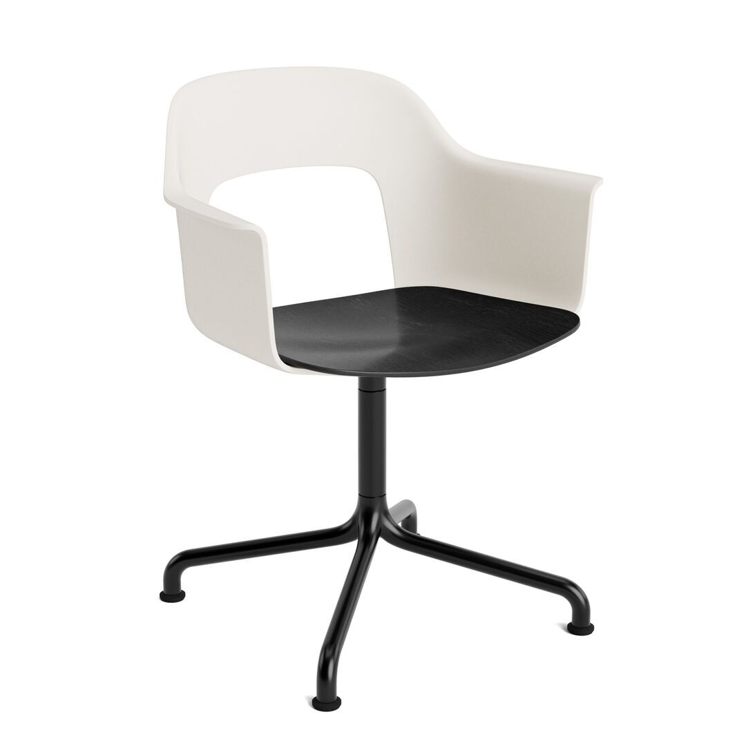 HAY Living Armlehnstuhl Layout 252 von Hay Cream White, Schwarz pulverbeschichtet Aluminium, Black