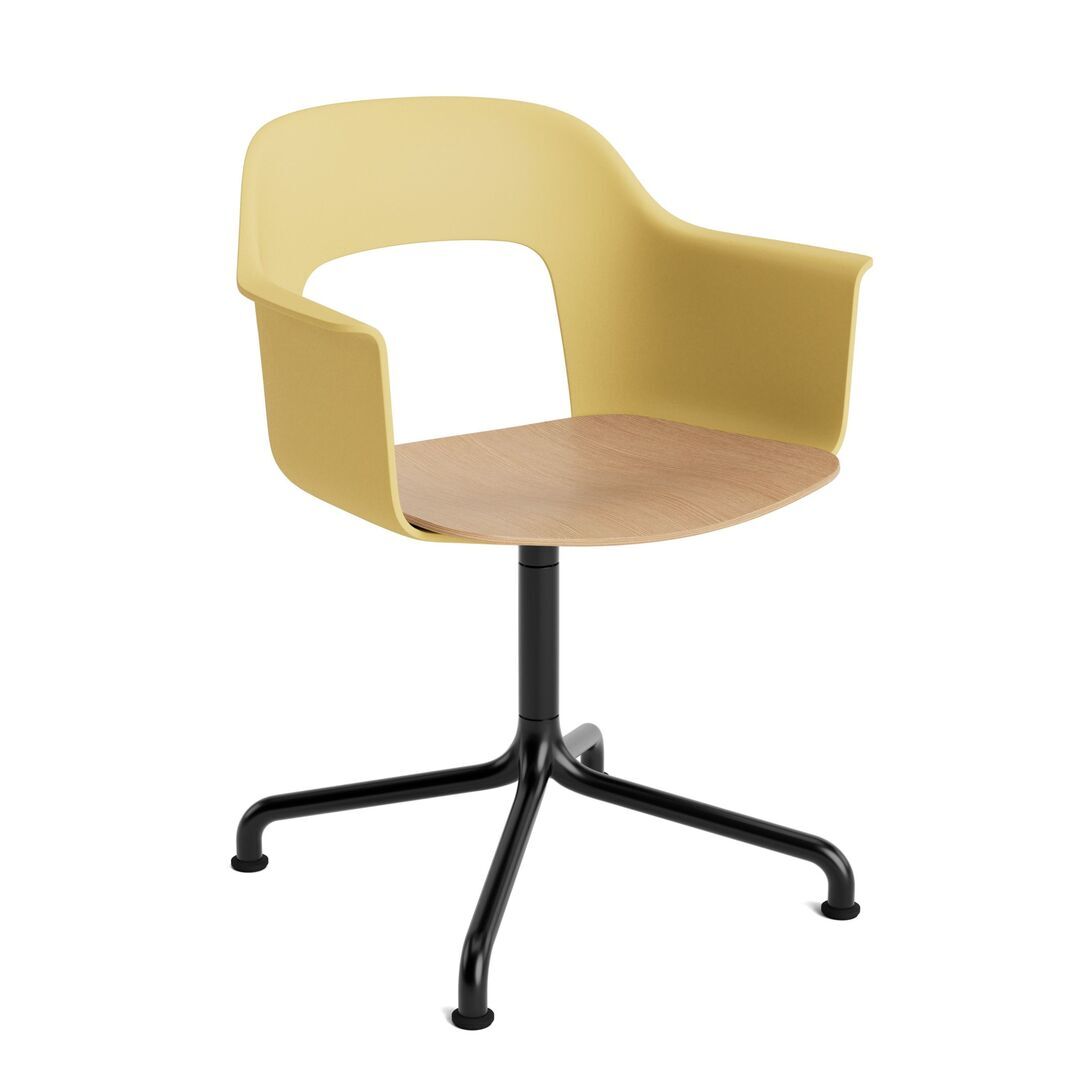 HAY Living Armlehnstuhl Layout 252 von Hay Biscotti, Schwarz pulverbeschichtet Aluminium, Natural 