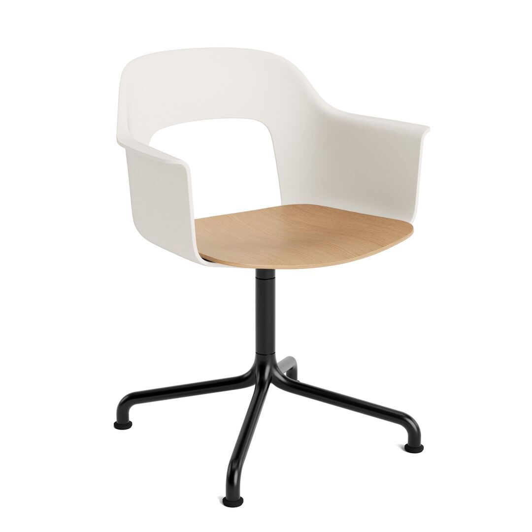 HAY Living Armlehnstuhl Layout 252 von Hay Cream White, Schwarz pulverbeschichtet Aluminium, Natural 