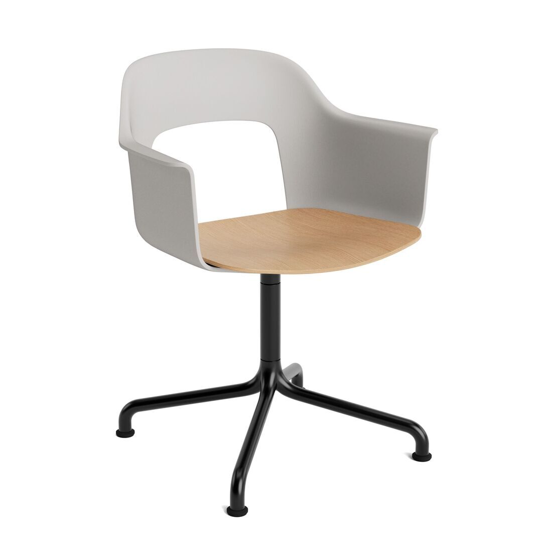 HAY Living Armlehnstuhl Layout 252 von Hay Sky Grey, Schwarz pulverbeschichtet Aluminium, Natural 