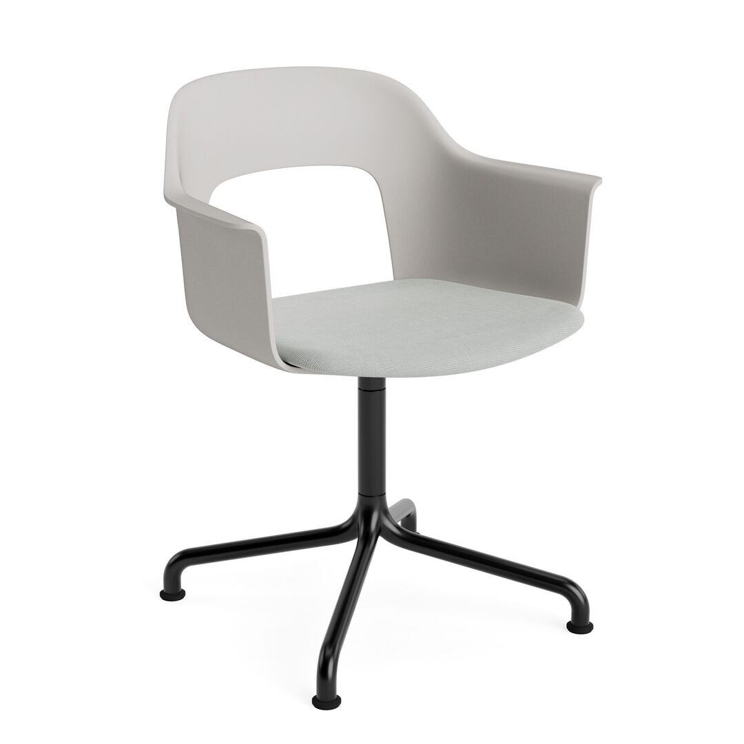 HAY Living Armlehnstuhl Layout 253 von Hay Sky Grey / Naveli - 113, Schwarz pulverbeschichtet Aluminium