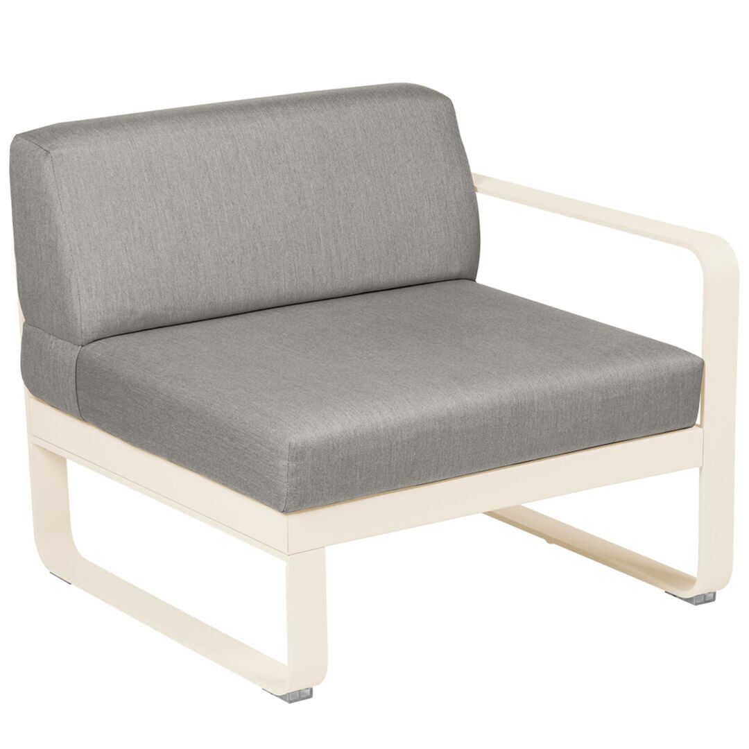 Fermob Rechtes 1-Sitzer Modul 'Bellevie' Latte-Beige E8, Taupe Grau B8