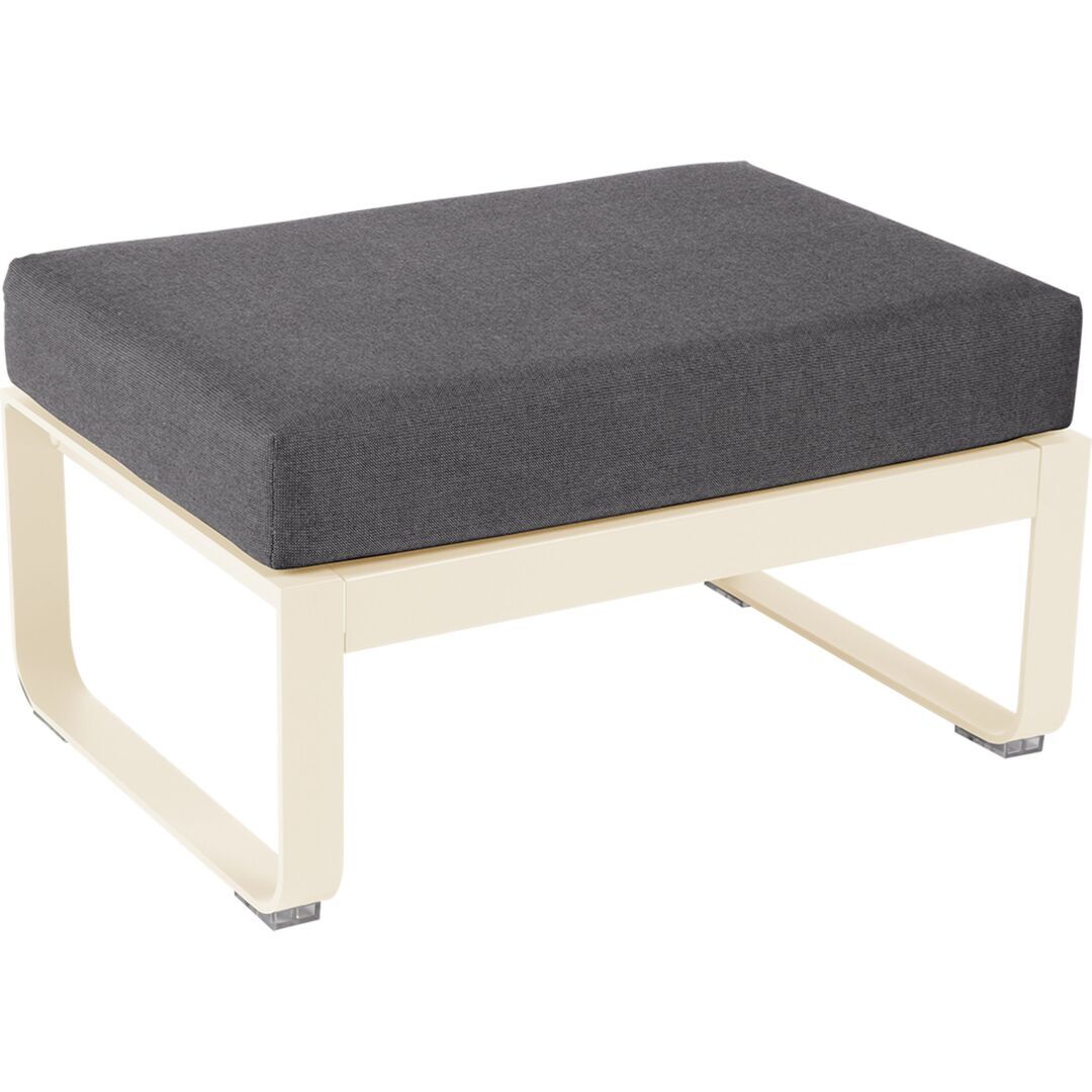 Fermob Polsterhocker 'Bellevie' Latte-Beige E8, Graphitgrau A3