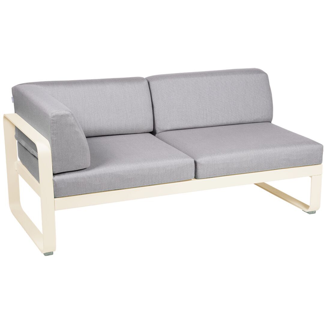 Fermob Linkes 2-Sitzer Eckmodul 'Bellevie' Latte-Beige E8, Flanellgrau 79