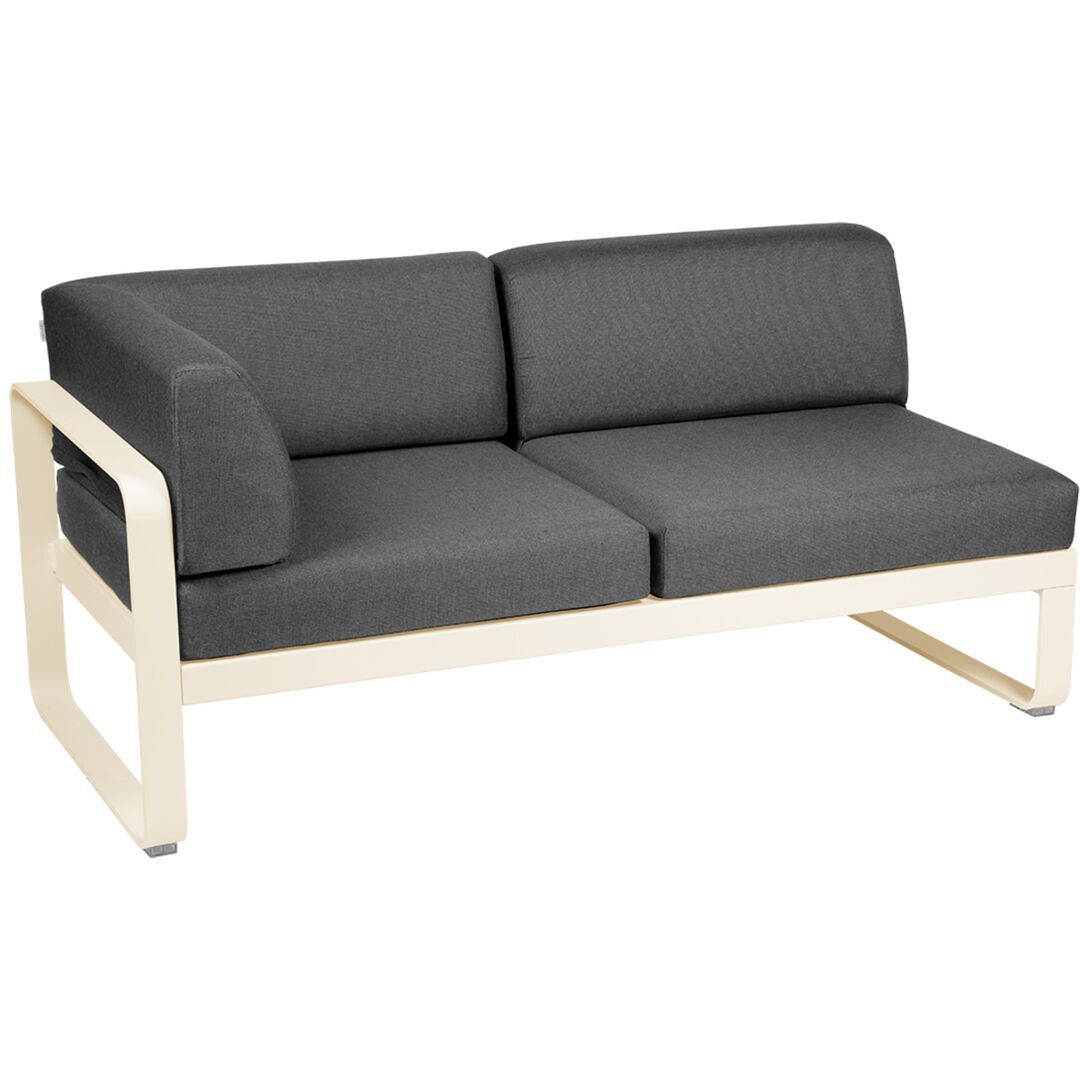 Fermob Linkes 2-Sitzer Eckmodul 'Bellevie' Latte-Beige E8, Graphitgrau A3