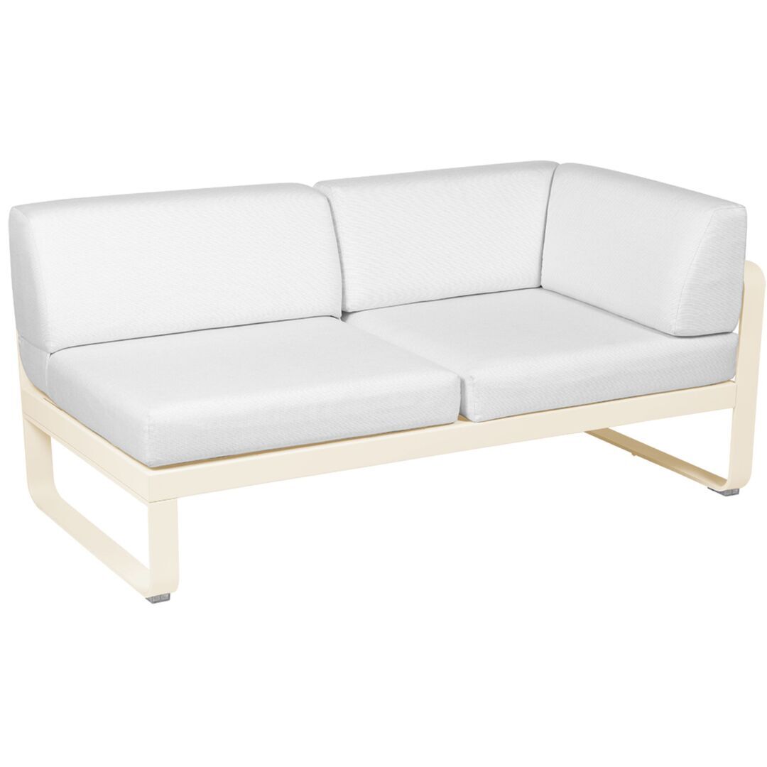 Fermob Rechtes 2-Sitzer Eckmodul 'Bellevie' Latte-Beige E8, Grauweiss 81