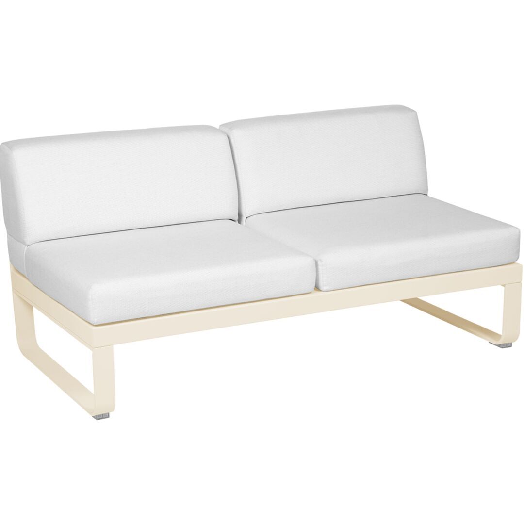 Fermob Mittleres 2-Sitzer Modul 'Bellevie' Latte-Beige E8, Grauweiss 81
