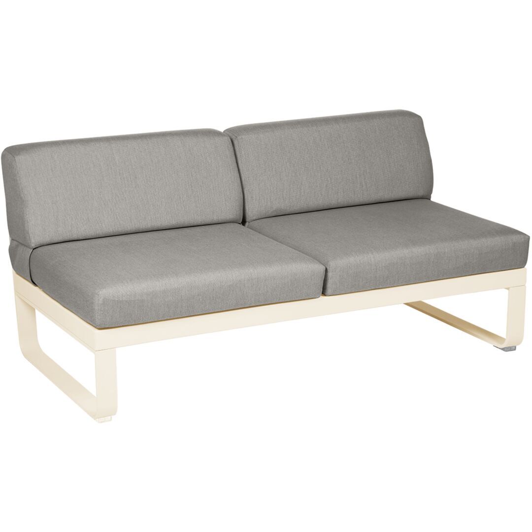 Fermob Mittleres 2-Sitzer Modul 'Bellevie' Latte-Beige E8, Taupe Grau B8