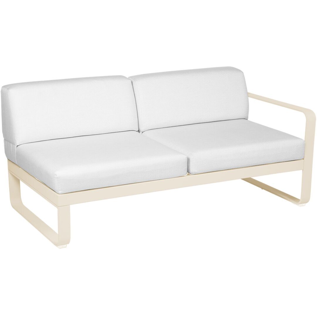 Fermob Rechtes 2-Sitzer Modul 'Bellevie' Latte-Beige E8, Grauweiss 81