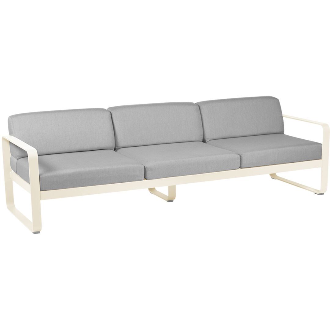Fermob Outdoor 3-Sitzer Sofa 'Bellevie' Latte-Beige E8, Flanellgrau 79