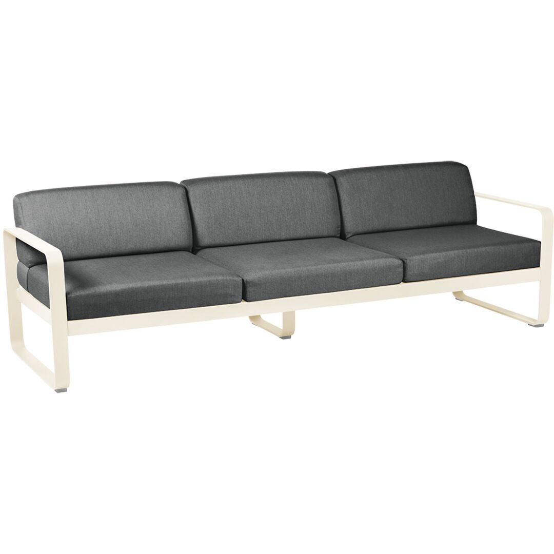 Fermob Outdoor 3-Sitzer Sofa 'Bellevie' Latte-Beige E8, Graphitgrau A3