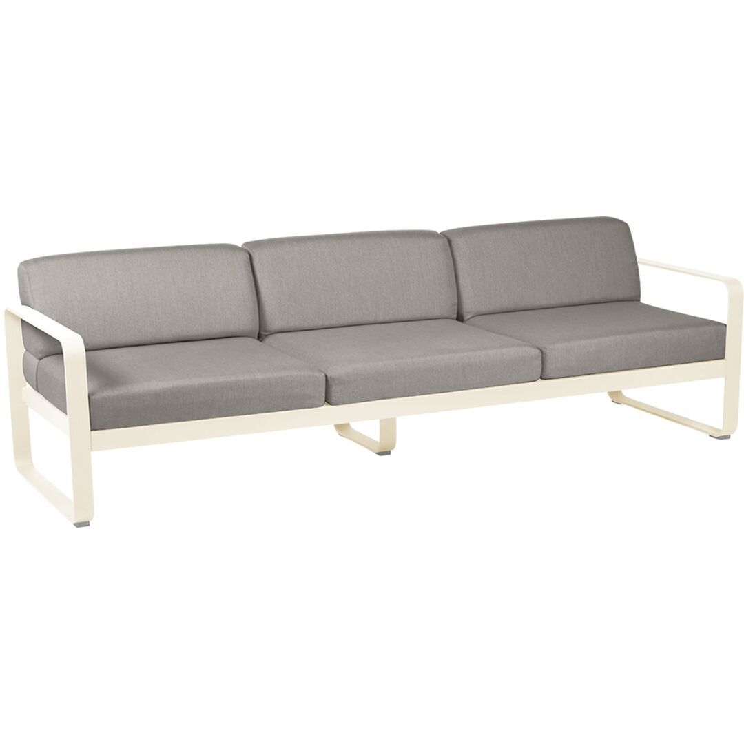 Fermob Outdoor 3-Sitzer Sofa 'Bellevie' Latte-Beige E8, Taupe Grau B8