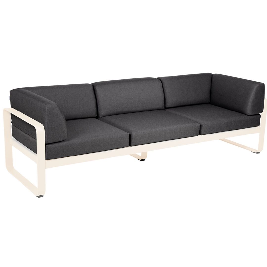 Fermob 3-Sitzer Club-Sofa 'Bellevie' Latte-Beige E8, Graphitgrau A3