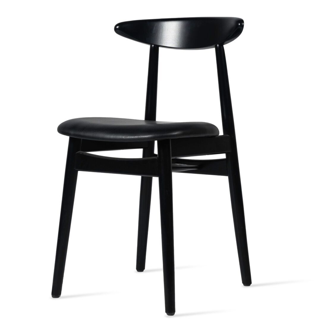 Vincent Sheppard Vincent Sheppard Teo Dining Chair Oak Natural Upholstered Chestnut Vinyl Fast Schwarz, Schwarz vegan