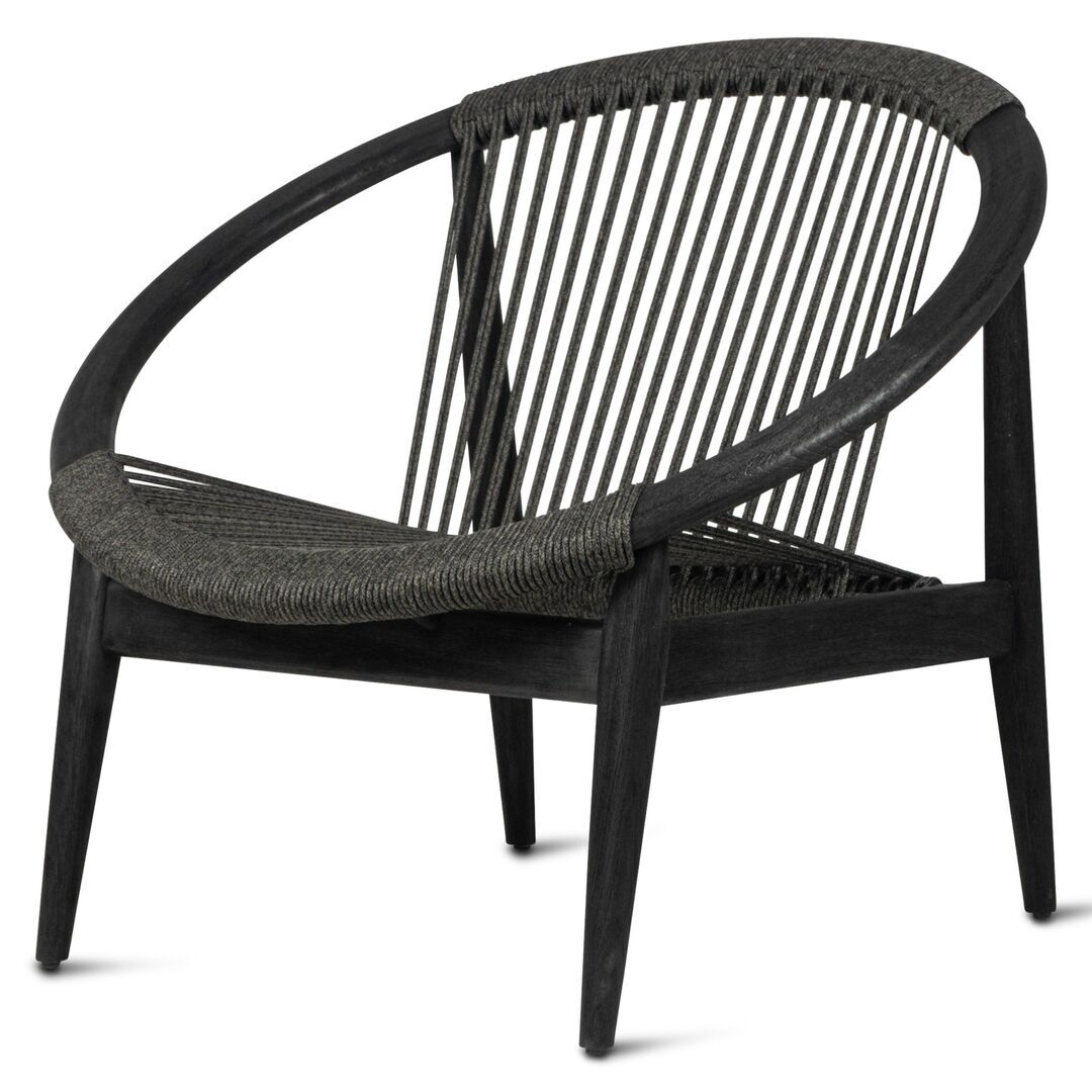 Vincent Sheppard Lounge Chair Frida von Vincent Sheppard Onyx-Schwarz, Unbehandeltes Teakholz