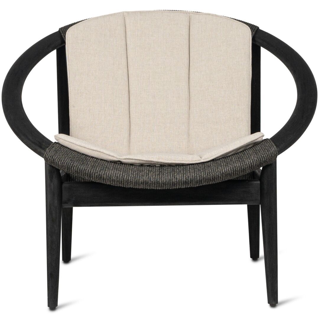Vincent Sheppard Lounge Chair Frida von Vincent Sheppard Onyx-Schwarz, Unbehandeltes Teakholz