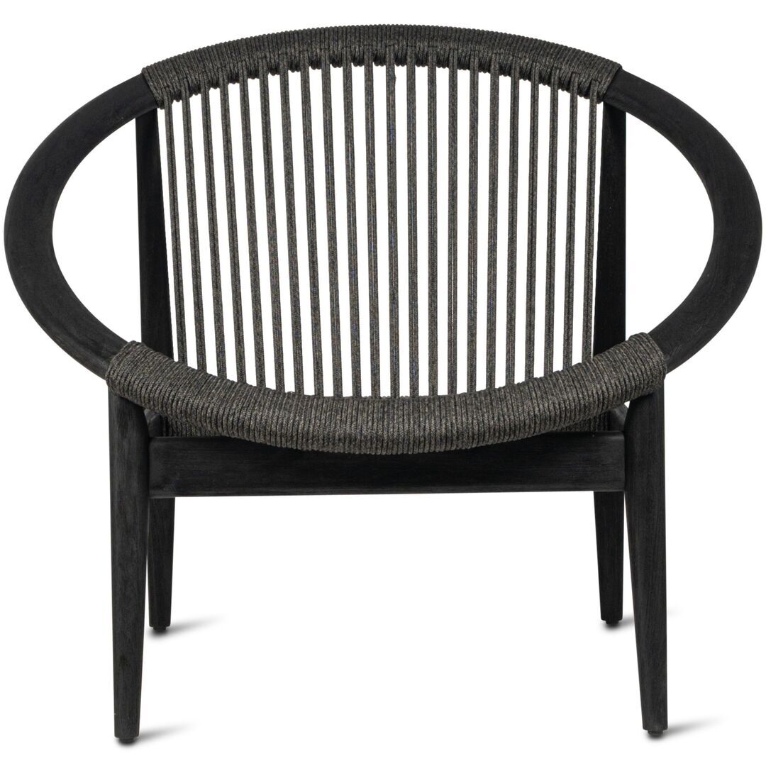 Vincent Sheppard Lounge Chair Frida von Vincent Sheppard Onyx-Schwarz, Unbehandeltes Teakholz