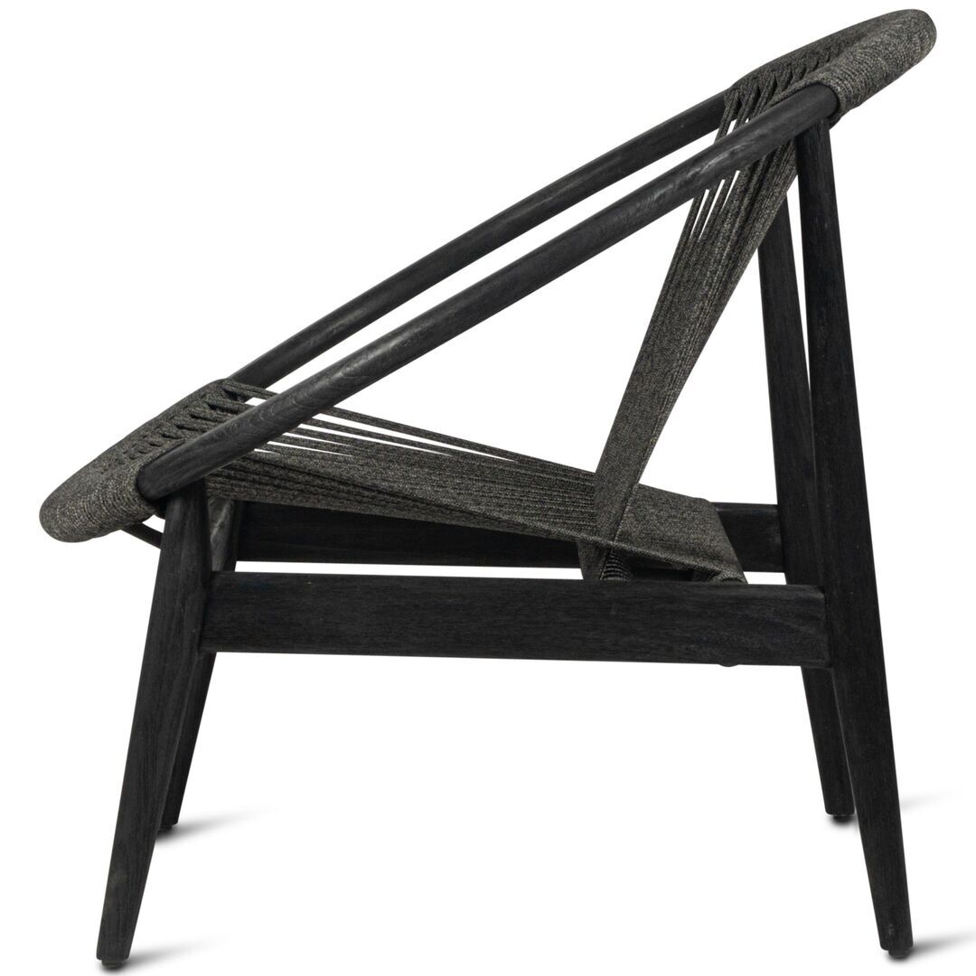 Vincent Sheppard Lounge Chair Frida von Vincent Sheppard Onyx-Schwarz, Unbehandeltes Teakholz
