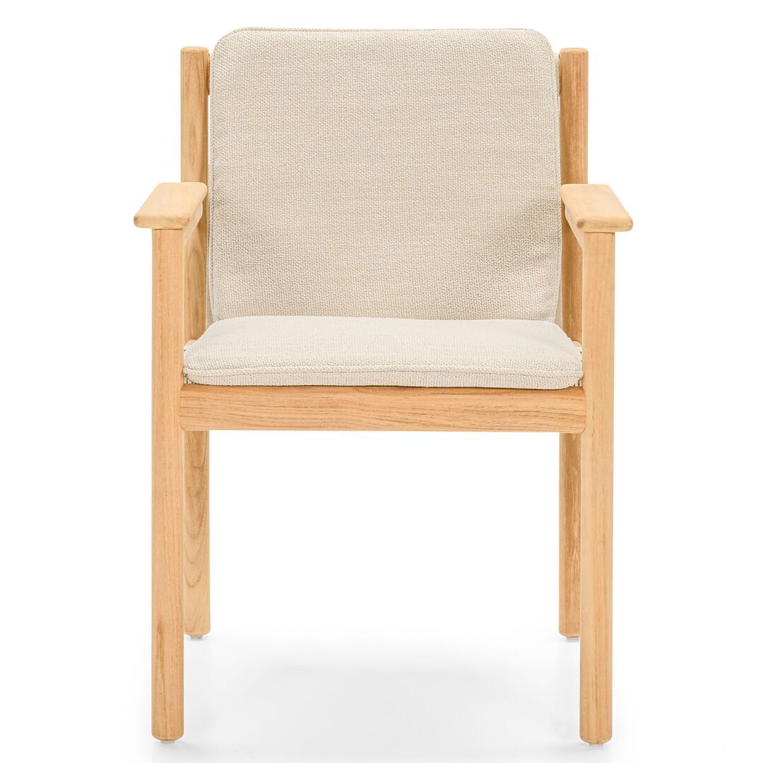 Vincent Sheppard Vincent Sheppard ODA LOUNGE CHAIR - Loungestuhl Flachs, Teakholz, Limettenweiss Bouclé