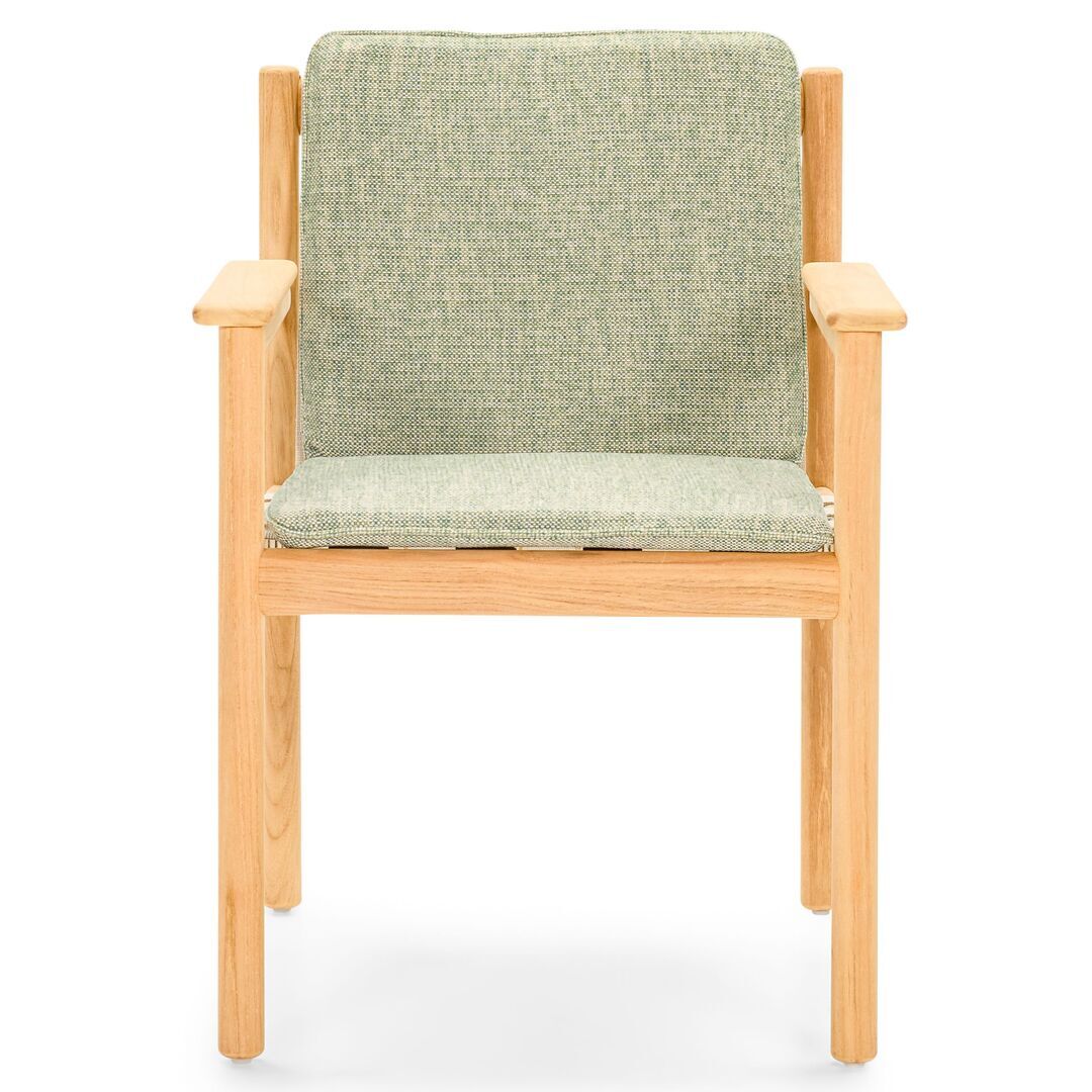 Vincent Sheppard Vincent Sheppard ODA LOUNGE CHAIR - Loungestuhl Flachs, Teakholz, Limettenweiss Bouclé