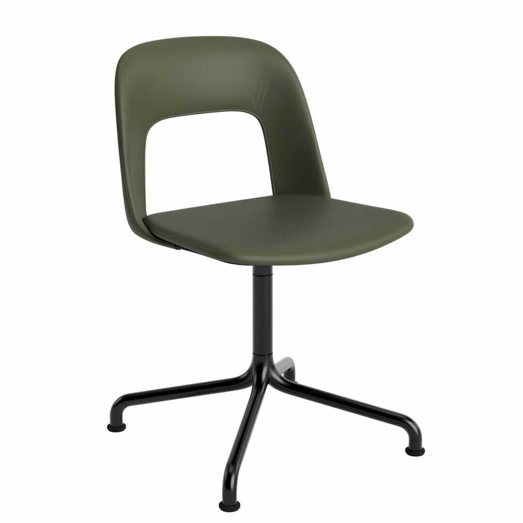 HAY Living Stuhl Layout 154 von Hay Schwarz pulverbeschichtet Aluminium, Grano - Caper green