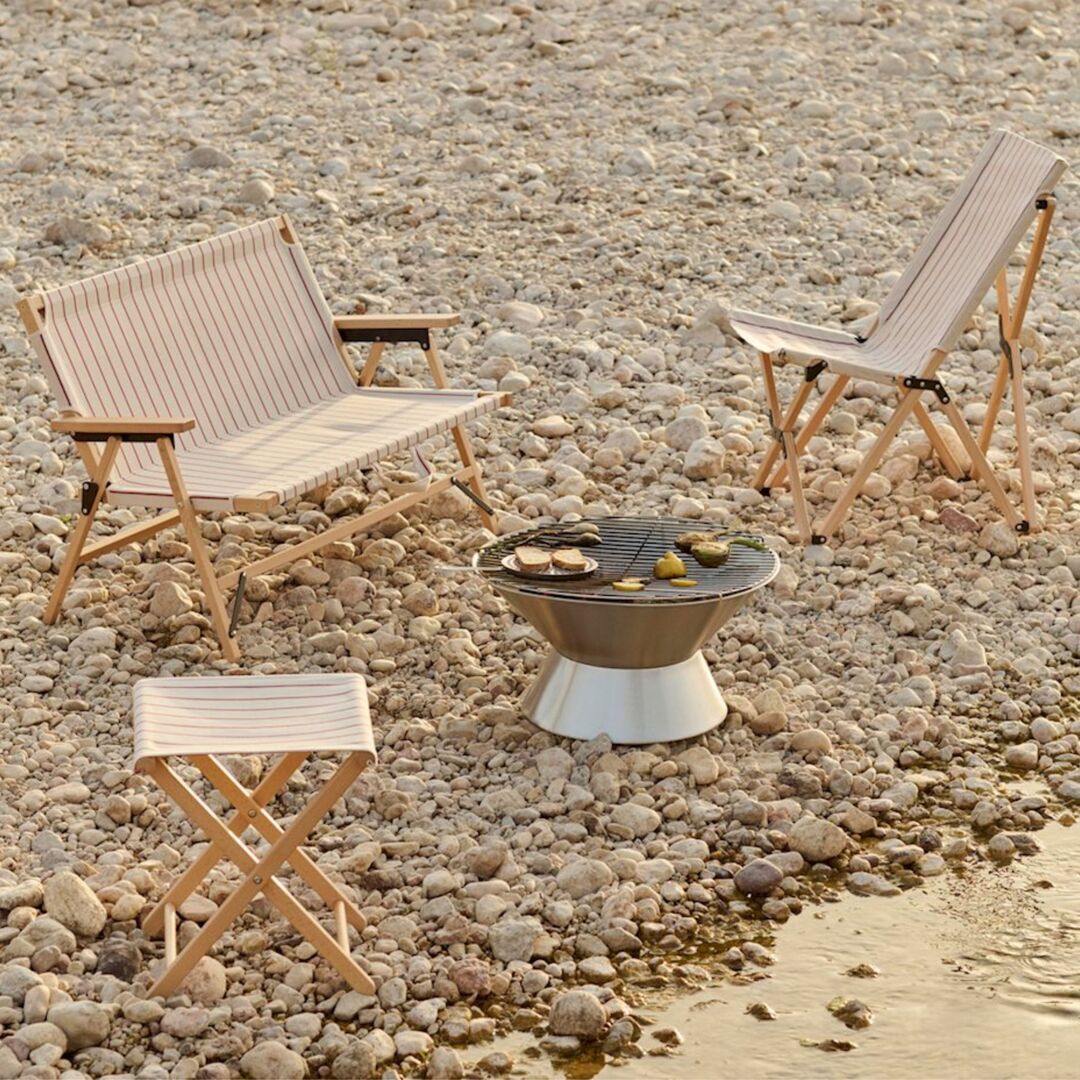 HAY Accessoires Tragbarer Feuerkorb Outdoor Market von Hay Stainless steel