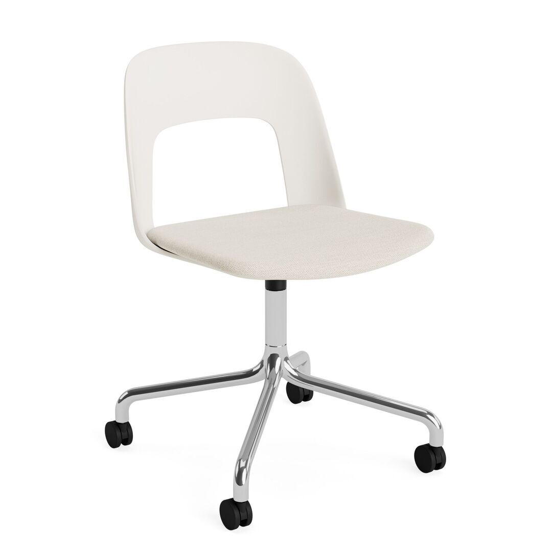 HAY Living Bürostuhl Layout 163 von Hay Cream White / Mode - 011, Aluminium poliert