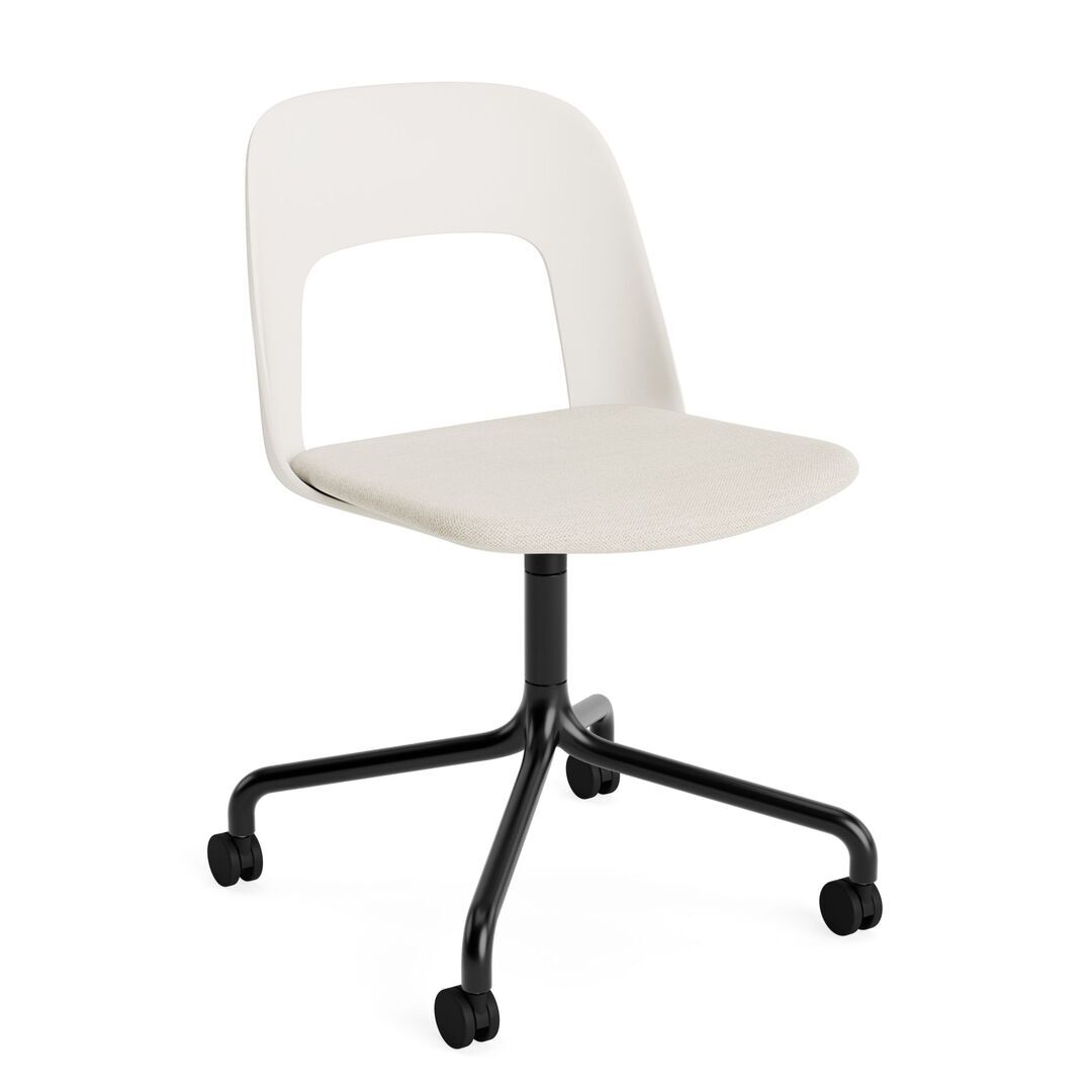 HAY Living Bürostuhl Layout 163 von Hay Cream White / Mode - 011, Schwarz pulverbeschichtet Aluminium