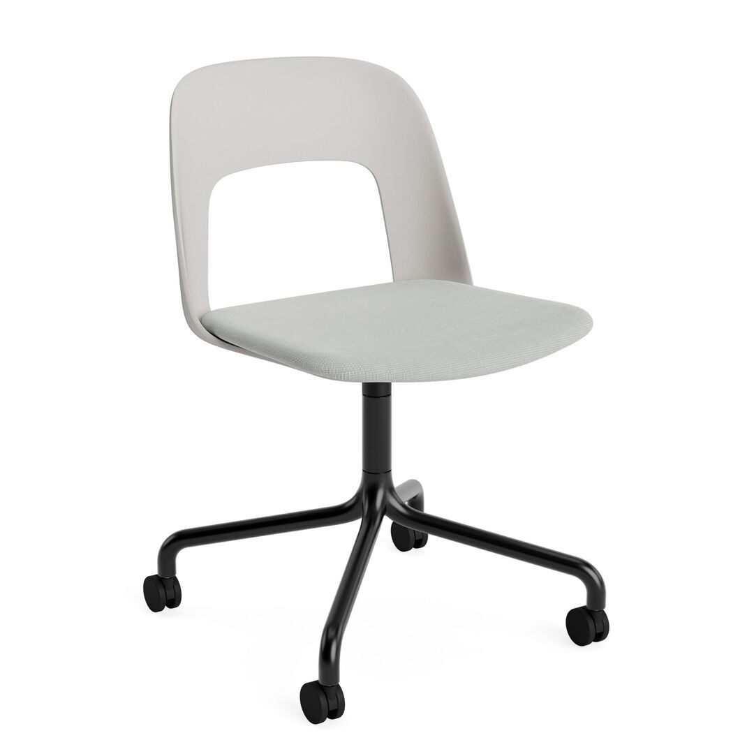 HAY Living Bürostuhl Layout 163 von Hay Sky Grey / Naveli - 113, Schwarz pulverbeschichtet Aluminium