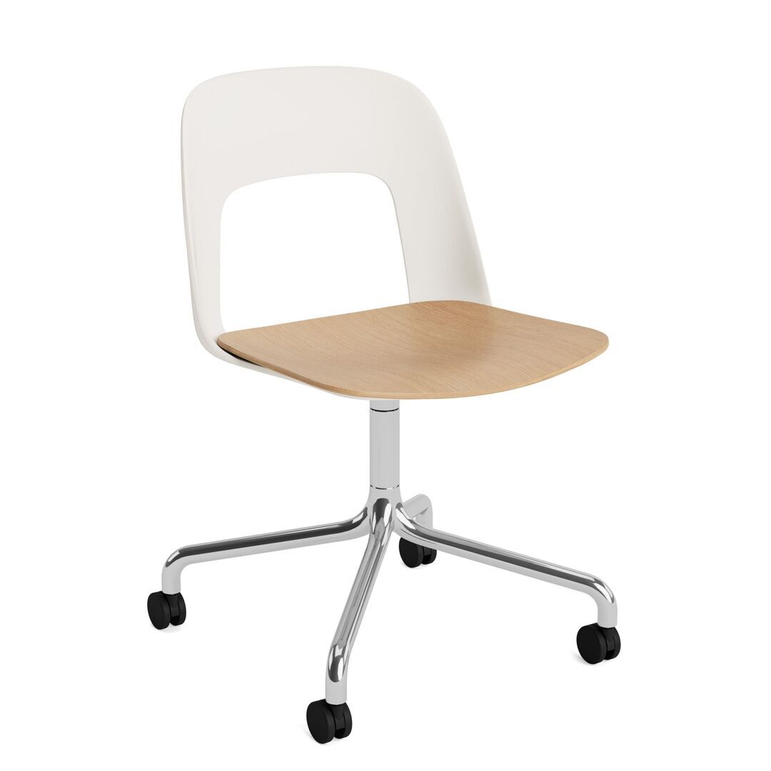 HAY Living Bürostuhl Layout 162 von Hay Cream White, Aluminium poliert, Natural 