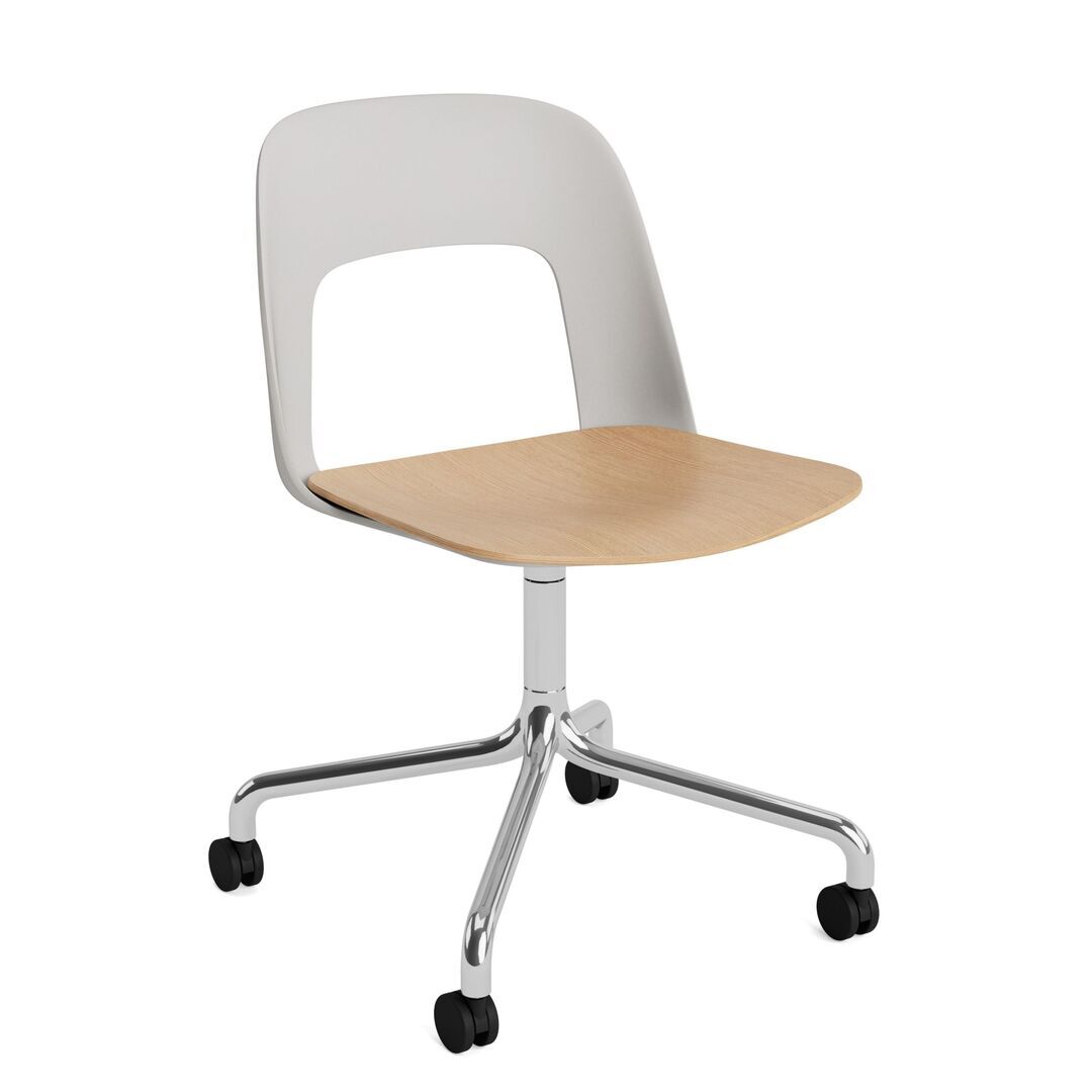 HAY Living Bürostuhl Layout 162 von Hay Sky Grey, Aluminium poliert, Natural 