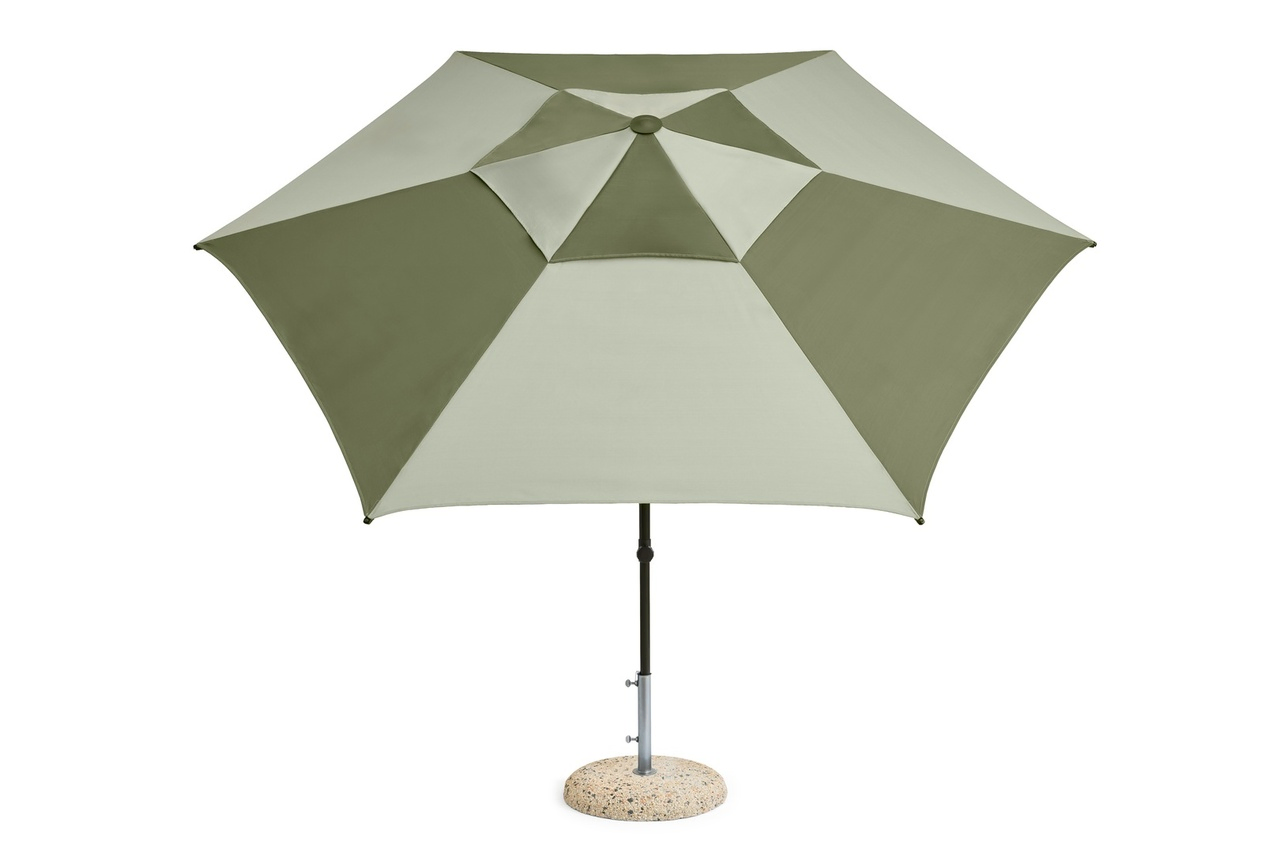 HAY Accessoires Sonnenschirm Terrazza in Hexagon von Hay Green / dark green