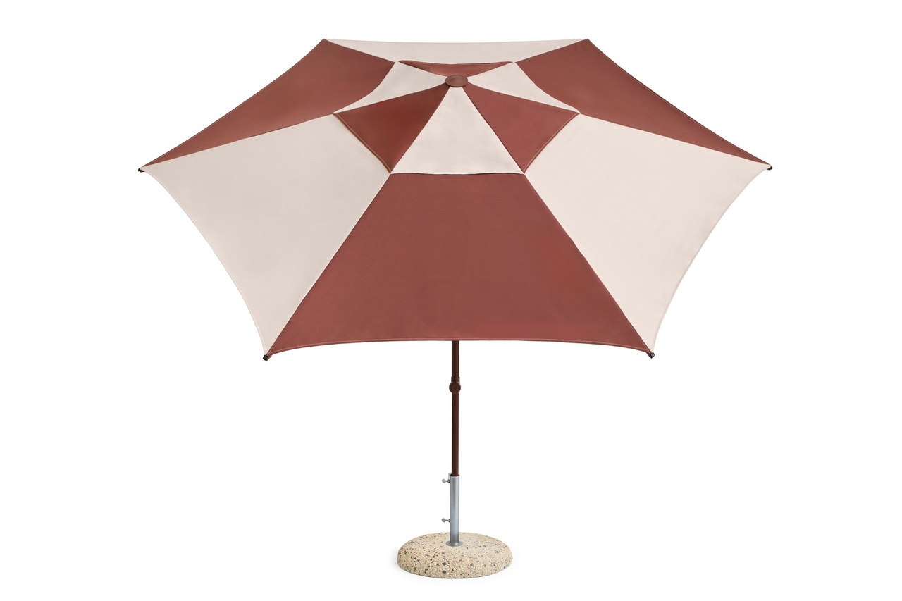 HAY Accessoires Sonnenschirm Terrazza in Hexagon von Hay Off-white / burgundy