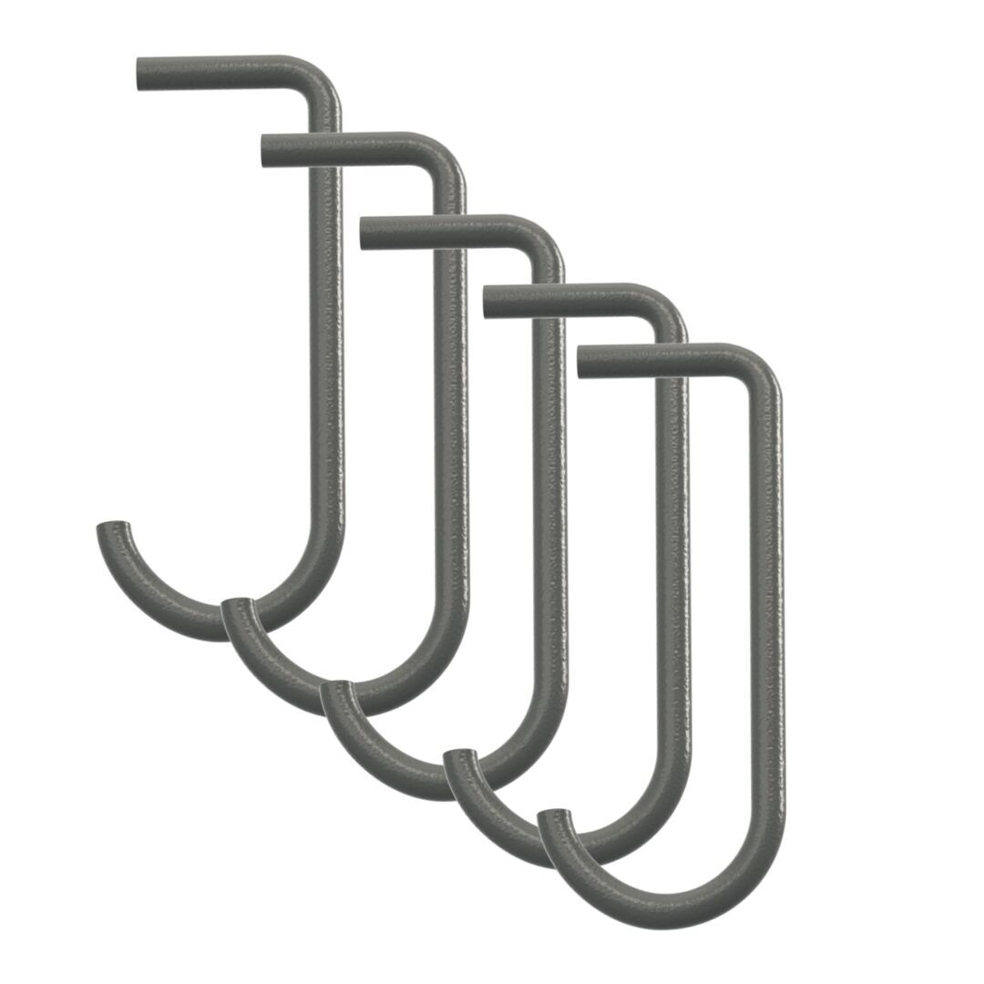 String Furniture Hooks for metal shelves / 5 Pack Dunkelgrau