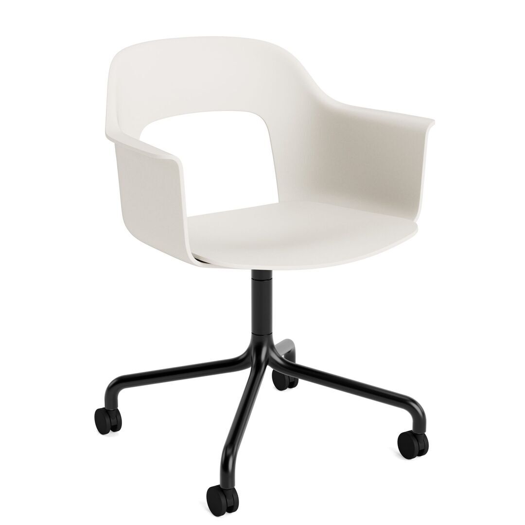 HAY Living Büro-Armlehnstuhl Layout 261 von Hay Cream White, Schwarz pulverbeschichtet Aluminium