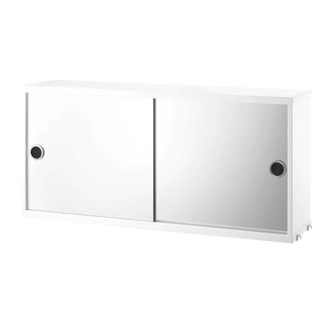 String Furniture Cabinet with Mirror Doors Weiss, B: 78 cm, T: 20 cm