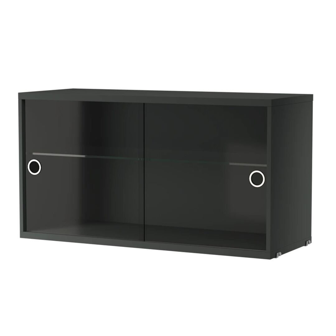 String Furniture Vitrine von String Furniture Dunkelgrau, B: 78 cm, T: 30 cm