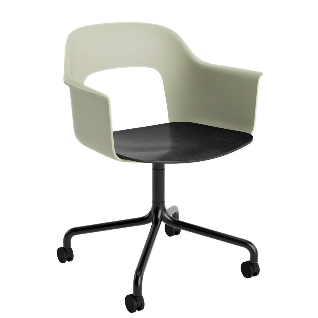 HAY Living Büro-Armlehnstuhl Layout 262 von Hay Pastel green , Schwarz pulverbeschichtet Aluminium, Black